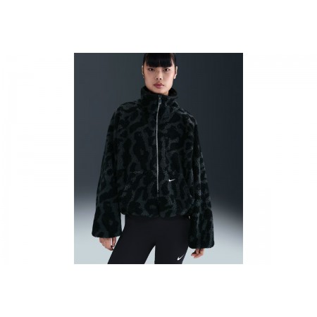Nike Sportswear High-Pile Γυναικεία Ζακέτα Fleece Μαύρη