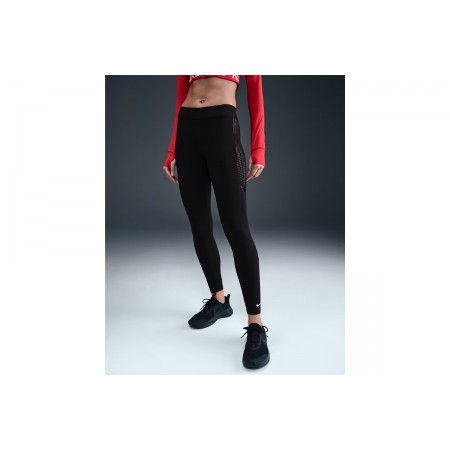 Nike Pro Mid-Rise Γυναικείο Μακρύ Κολάν Μαύρο