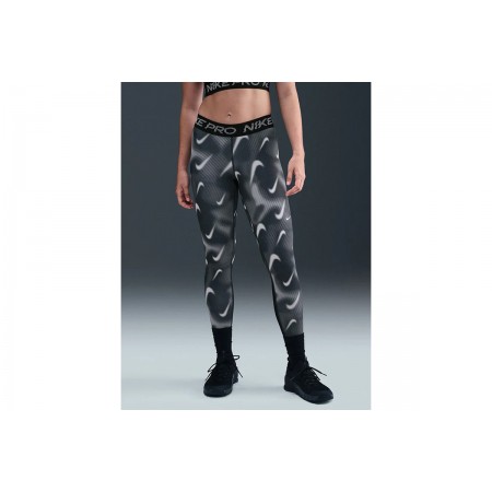 Nike Pro Κολάν Γυναικείο Μακρύ Κολάν Ανθρακί, Γκρι, Μαύρο