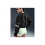 Nike Pro Dri-Fit French Terry Γυναικεία Crop Μπλούζα Μαύρη