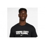 Nike Dri-FIT Winning Ανδρικό Κοντομάνικο T-Shirt Μαύρο