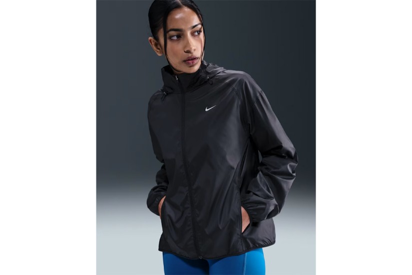 Nike Tempo Repel Γυναικείο Αδιάβροχο Μπουφάν με Κουκούλα Μαύρο