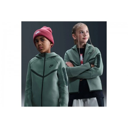 Nike Sportswear Tech Fleece Παιδική Ζακέτα με Κουκούλα Χακί