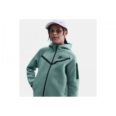 Nike Sportswear Tech Fleece Παιδική Ζακέτα με Κουκούλα Βεραμάν, Μαύρη