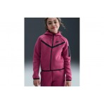 Nike Sportswear Tech Fleece Παιδική Ζακέτα με Κουκούλα Κερασί, Μαύρη