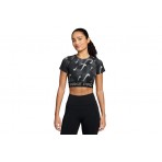 Nike Pro Dri-Fit Γυναικείο Κοντομάνικο Crop Top Ανθρακί, Γκρι