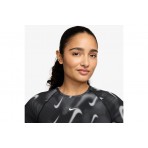 Nike Pro Dri-Fit Γυναικείο Κοντομάνικο Crop Top Ανθρακί, Γκρι