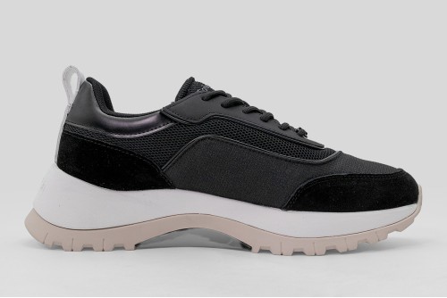 Calvin Klein Leather And Mesh Mixed Material Sneakers (HW0HW02487 0GM)