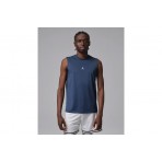 Jordan Sport Essentials Dri-FIT Ανδρική Αμάνικη Μπλούζα Μπλε Σκούρο, Λευκή