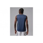 Jordan Sport Essentials Dri-FIT Ανδρική Αμάνικη Μπλούζα Μπλε Σκούρο, Λευκή