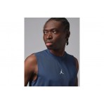 Jordan Sport Essentials Dri-FIT Ανδρική Αμάνικη Μπλούζα Μπλε Σκούρο, Λευκή