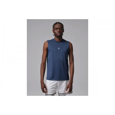Jordan Sport Essentials Dri-FIT Ανδρική Αμάνικη Μπλούζα Μπλε Σκούρο, Λευκή