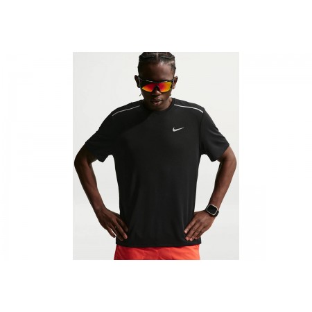 Nike Miler Dri-FIT Ανδρικό Κοντομάνικο T-Shirt Μαύρο, Γκρι