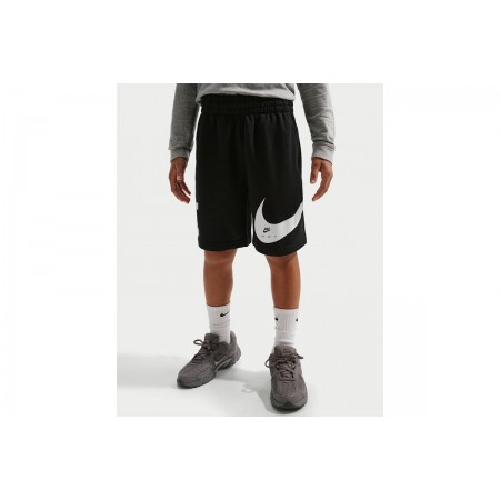 Nike Sportswear Club French Terry Παιδική Αθλητική Βερμούδα Μαύρη, Λευκή