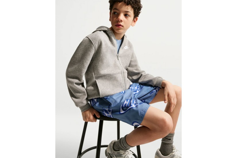Nike Sportswear Club Woven Παιδικό Αθλητικό Σορτς Ραφ, Μπλε, Λευκό