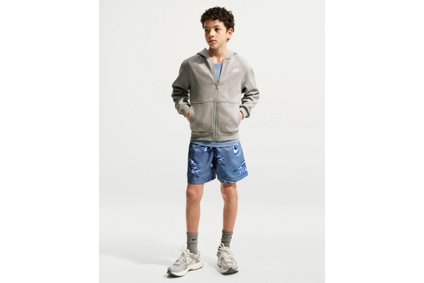 Nike Sportswear Club Woven Παιδικό Αθλητικό Σορτς Ραφ, Μπλε, Λευκό