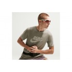 Nike Dri-FΙΤ Ανδρικό Κοντομάνικο T-Shirt Χακί