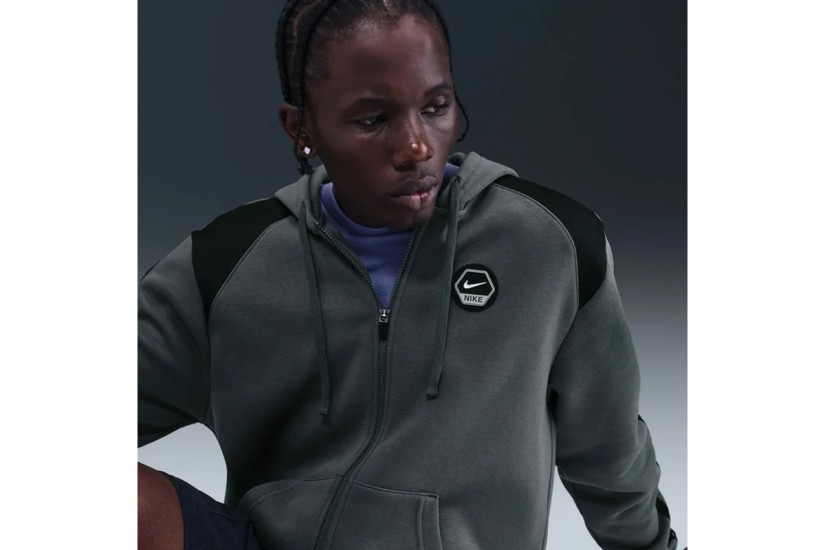 Nike Sportswear Club Fleece Ανδρική Ζακέτα με Κουκούλα Γκρι, Μαύρη