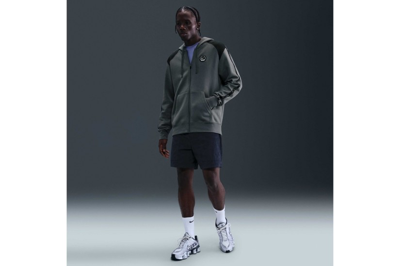 Nike Sportswear Club Fleece Ανδρική Ζακέτα με Κουκούλα Γκρι, Μαύρη
