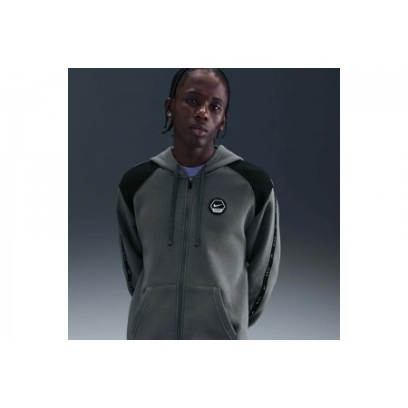 Nike Sportswear Club Fleece Ανδρική Ζακέτα με Κουκούλα Γκρι, Μαύρη