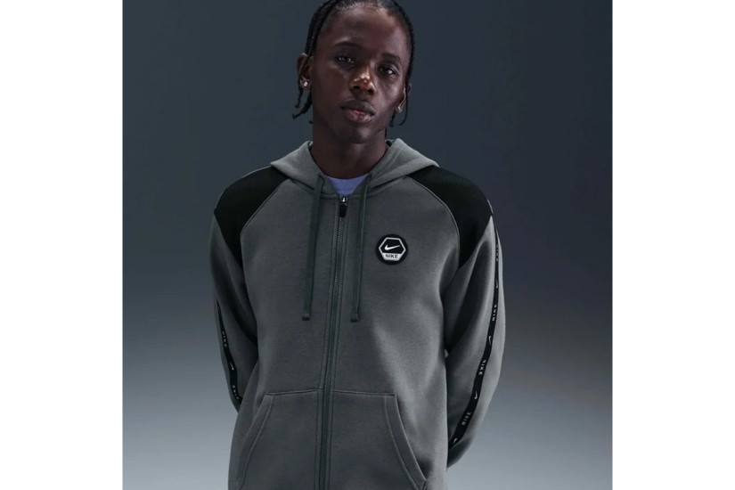 Nike Sportswear Club Fleece Ανδρική Ζακέτα με Κουκούλα Γκρι, Μαύρη