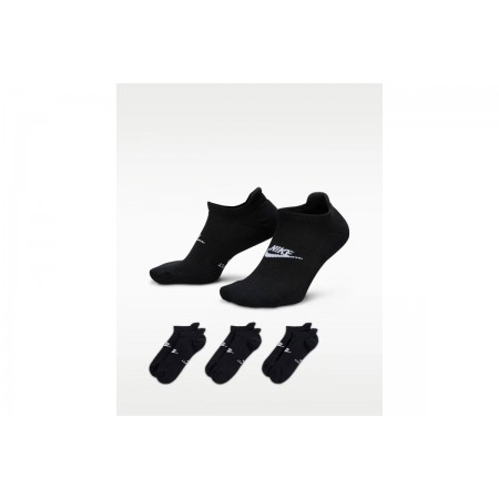 Nike Everyday Elevated No-Show Κάλτσες κάτω από τον Αστράγαλο Μαύρες 3 Ζευγάρια