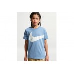 Nike Sportswear Club Παιδικό Κοντομάνικο T-Shirt Σιέλ, Λευκό