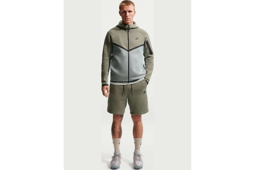 Nike Tech Fleece Ανδρική Αθλητική Βερμούδα Λαδί