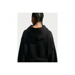 Nike Studio Fleece Oversized Cropped Γυναικεία Βαμβακερή Ζακέτα με Κουκούλα Μαύρη