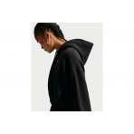 Nike Studio Fleece Oversized Cropped Γυναικεία Βαμβακερή Ζακέτα με Κουκούλα Μαύρη