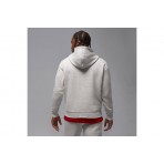 Jordan Jumpman Fleece Ανδρικό Φούτερ με Κουκούλα Γκρι Ανοιχτό