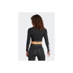 Adidas Performance Hyglam Γυναικείο Μακρυμάνικο Crop Top Μαύρο