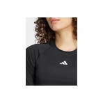 Adidas Performance Hyglam Γυναικείο Μακρυμάνικο Crop Top Μαύρο