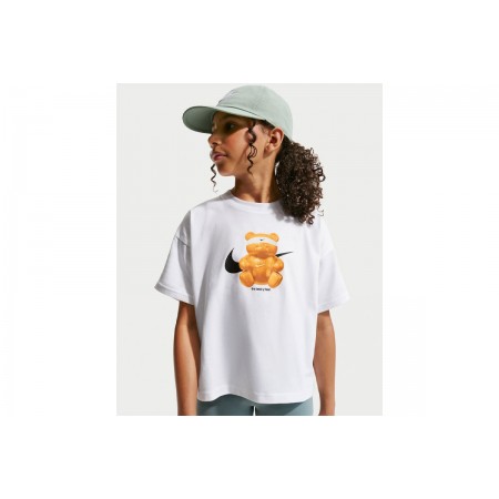 Nike Sportswear Boxy Παιδικό Κοντομάνικο T-Shirt Λευκό, Καφέ, Μαύρο