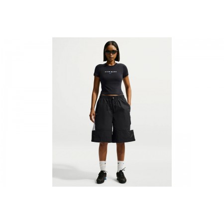 Nike Sportswear Woven Γυναικεία Αθλητική Βερμούδα Μαύρη, Λευκή