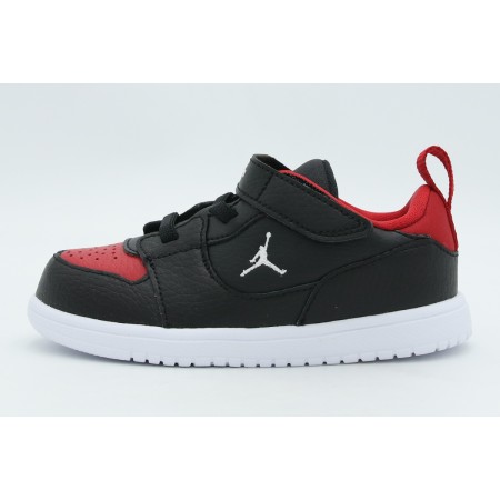Jordan Court Connect Low Βρεφικά Sneakers Μαύρα, Κόκκινα, Λευκά