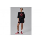Jordan Jumpman Fleece Γυναικείο Αθλητικό Σορτς Μαύρο, Κόκκινο