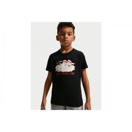 Nike Sportswear Παιδικό Κοντομάνικο T-Shirt Μαύρο, Εκρού, Κόκκινο
