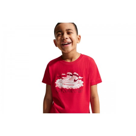 Nike Sportswear Παιδικό Κοντομάνικο T-Shirt Κόκκινο, Λευκό