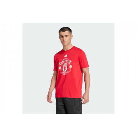 Adidas Performance Manchester United Dna Graphic Ανδρικό Κοντομάνικο T-Shirt Κόκκινο, Λευκό 
