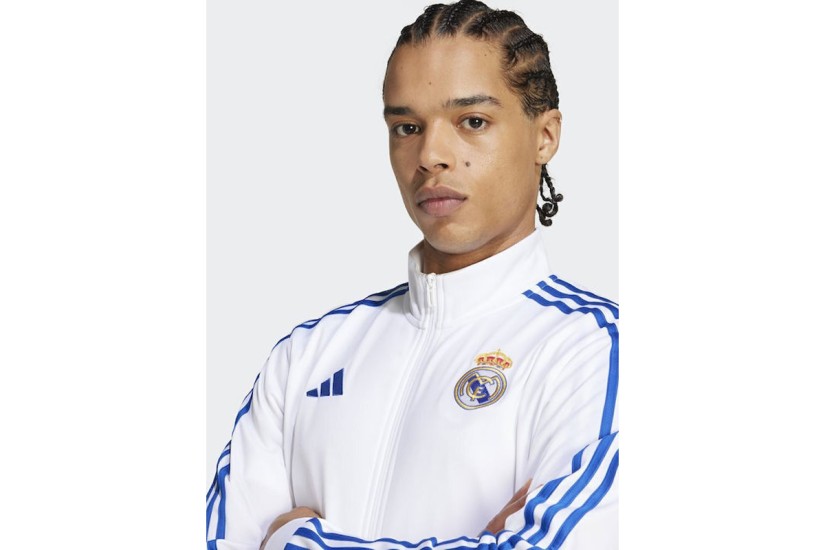 Adidas Real Madrid DNA Ανδρική Πολυεστερική Ζακέτα Λευκή, Μπλε
