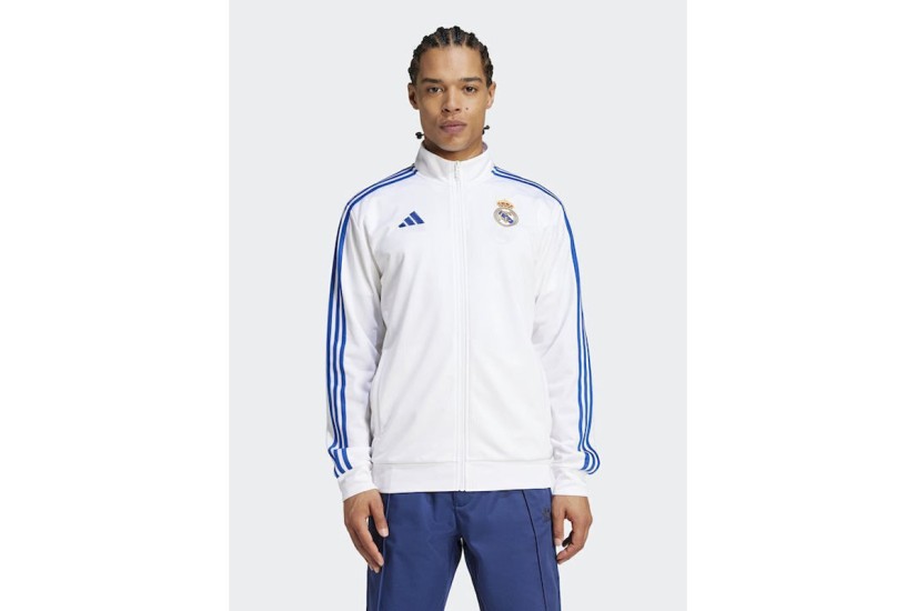 Adidas Real Madrid DNA Ανδρική Πολυεστερική Ζακέτα Λευκή, Μπλε