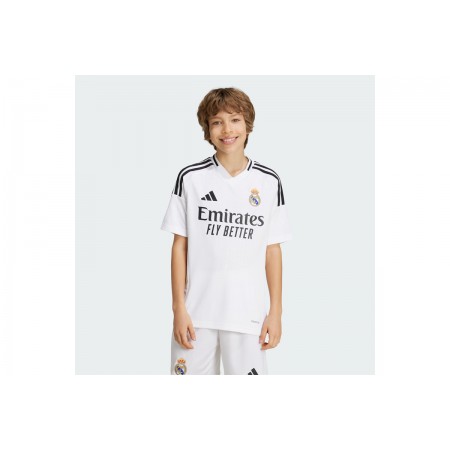 Adidas Real Madrid 24-25 Home Παιδική Ποδοσφαιρική Φανέλα Λευκή, Μαύρη