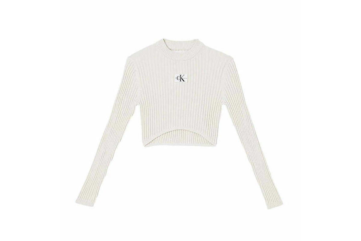 Calvin Klein Μπλούζα Crop Top Μακρυμάνικη Γυναικεία (J20J219648 ACF)