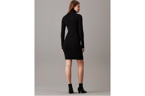 Calvin Klein Woven Label Turtleneck Φόρεμα Mini Γυναικείο (J20J224150 BEH)