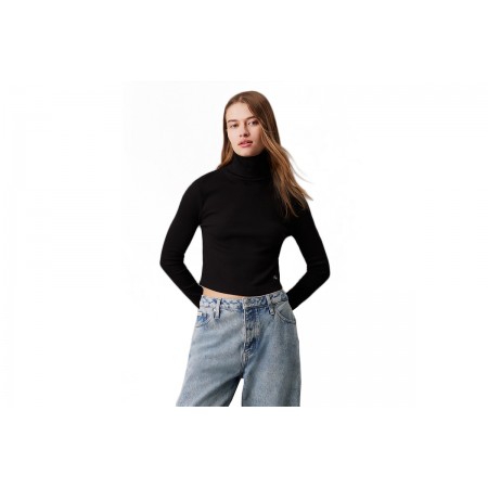 Calvin Klein Γυναικεία Μπλούζα με Ζιβάγκο Μαύρο