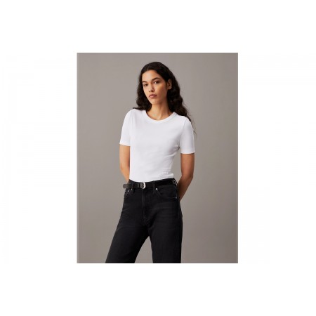 Calvin Klein Slim Ribbed Cotton T-Shirt Γυναικείο 