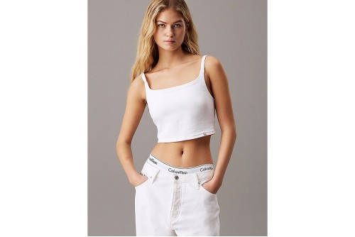 Calvin Klein Denim Τοπ Bralette Crop Top Αμάνικο Γυναικείο (J20J225195 1AA)