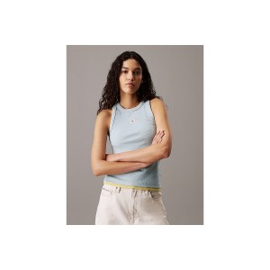 Calvin Klein Slim Ribbed Cotton Μπλούζα Αμάνικη Γυναικεία (J20J225302 CDV)