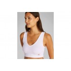 Calvin Klein Ribbed Cotton Γυναικείο Αμάνικο Bralette Crop Top Λευκό